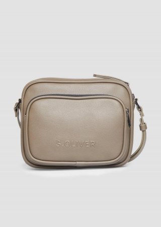 s.Oliver Große Camera-Bag in Leder-Optik - cognac