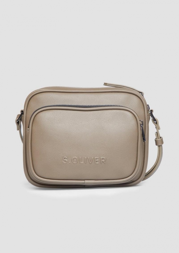 s.Oliver Große Camera-Bag in Leder-Optik - cognac
