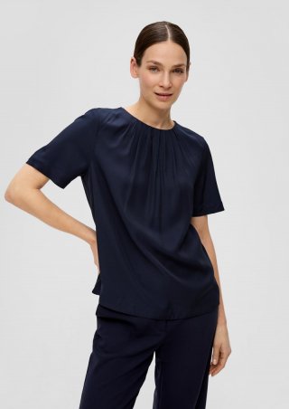 s.Oliver Bluse aus schimmerndem Viskosetwill - navy