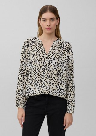 s.Oliver Tunikabluse aus Viskosemix mit All-over-Print - ecru