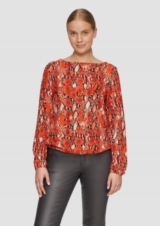 s.Oliver Langarmshirt mit U-Boot-Ausschnitt im O-Shape - hellorange