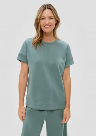s.Oliver T-Shirt aus Scuba - helles petrol