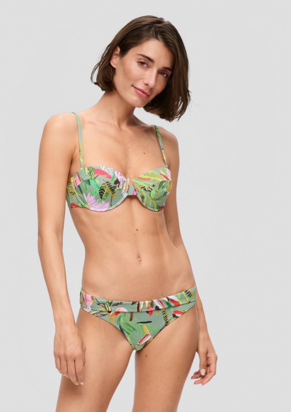 s.Oliver Bikinihose mit All-over-Print - helles olivgrün