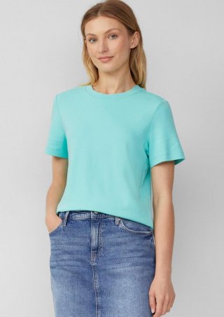 s.Oliver Verkürztes T-Shirt aus Interlockjersey - türkis
