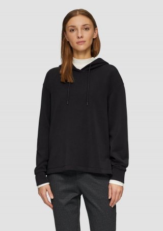 s.Oliver Hoodie aus Scuba im Relaxed Fit - schwarz