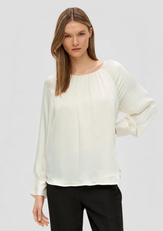 s.Oliver Langarmbluse aus Chiffon - creme