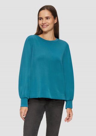 s.Oliver Scuba-Sweatshirt mit weiten Ärmeln - petrol