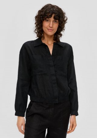 s.Oliver Blusenjacke aus Leinen - schwarz
