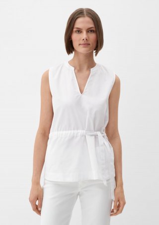 s.Oliver Bluse aus Popeline - weiß