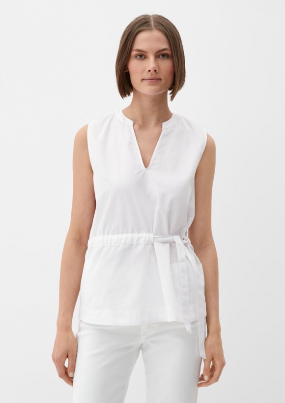 s.Oliver Bluse aus Popeline - weiß