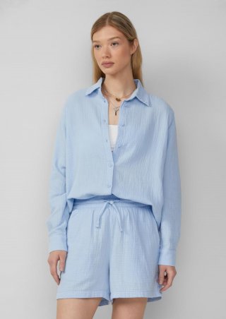 s.Oliver Hemdbluse aus Musselin - hellblau