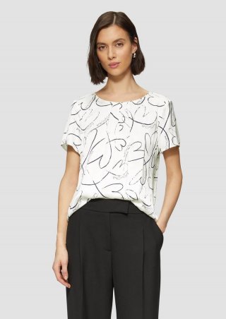 s.Oliver Leichte Satinbluse mit Schmuckkante - ecru