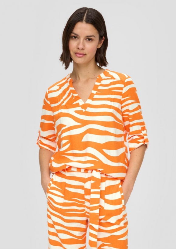 s.Oliver Tunikabluse aus Leinenmix - orange