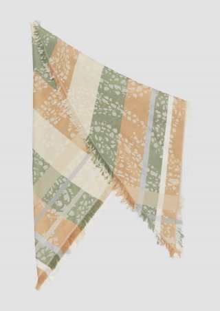 s.Oliver Jacquard-Schal mit abstraktem Paisleymuster - olivgrün