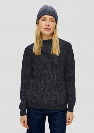 s.Oliver Strickpullover aus Wollmix - navy