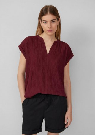 s.Oliver Strukturierte Bluse aus Viskosemix - bordeaux