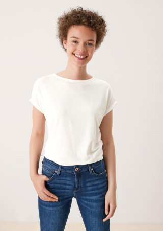 s.Oliver Loose-Fit-Shirt im Lyocellmix - creme