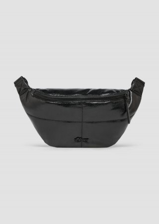 s.Oliver Gürteltasche mit Steppung und Metallic-Finish - schwarz
