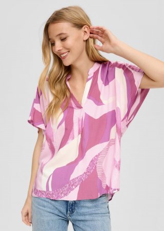 s.Oliver Viskosebluse mit All-over-Print - lavendel