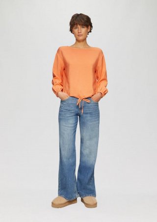 s.Oliver Viskosemix-Bluse in O-Shape - orange