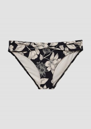 s.Oliver Floral gemusterte Bikinihose Mix & Match - schwarz