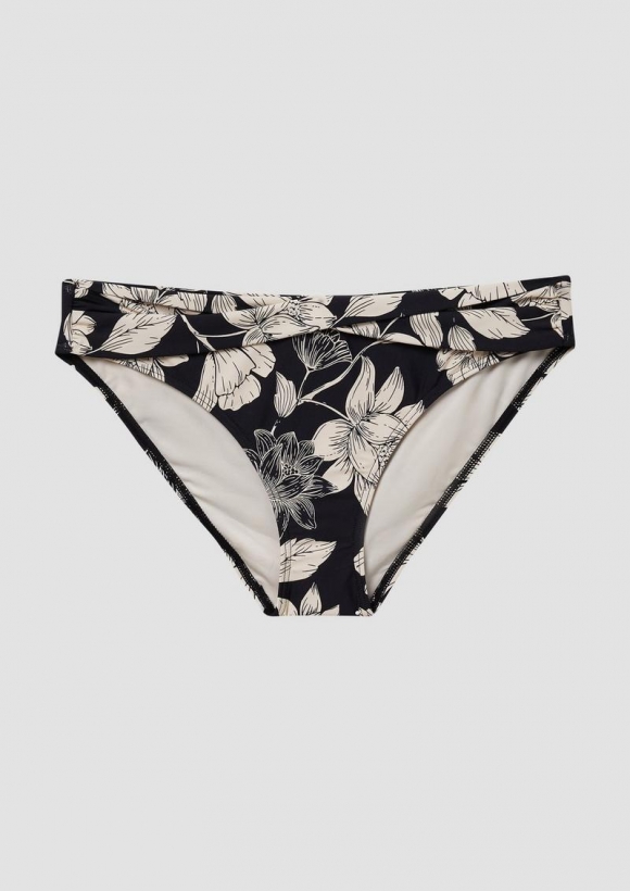 s.Oliver Floral gemusterte Bikinihose Mix & Match - schwarz