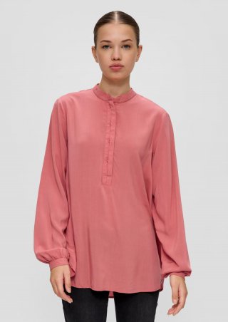 s.Oliver Viskosebluse mit gerafften Details - papaya