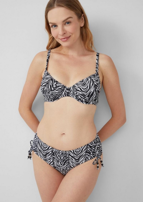 s.Oliver Bügel-Bikini-Top mit abstraktem Muster Mix & Match - schwarz