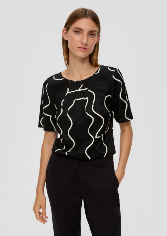 s.Oliver Twillbluse aus Viskose - schwarz