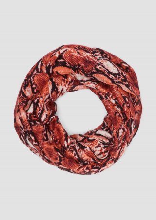 s.Oliver Loop-Schal mit All-over-Print in Schlangenoptik - hellorange