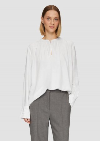 s.Oliver Viskosebluse mit Faltendetails - ecru