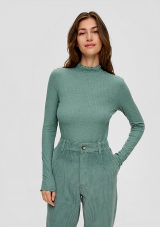 s.Oliver Longsleeve mit Rollsaum - minze