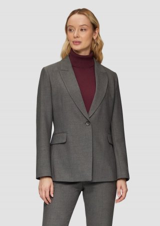 s.Oliver Taillierter Blazer im Slim Fit - anthrazit
