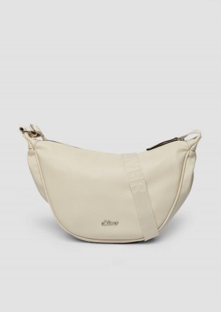 s.Oliver Schultertasche mit Logo auf dem längenverstellbaren Schultergurt - helles beige