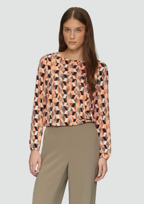 s.Oliver O-Shape-Shirt aus Viskosemix - mango