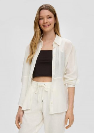 s.Oliver Oversized Bluse aus Viskosemix - creme