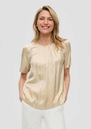 s.Oliver Bluse mit Rundhalsausschnitt - beige