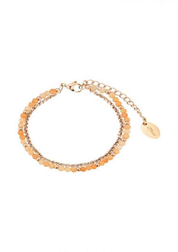 s.Oliver Rosé-Armband mit Schmuckperlen - roségold