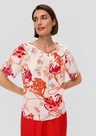 s.Oliver Bluse mit All-over-Print - ecru