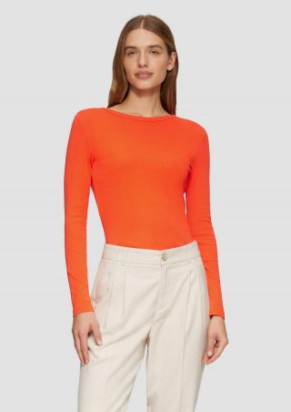 s.Oliver Longsleeve mit Rippstruktur - orange