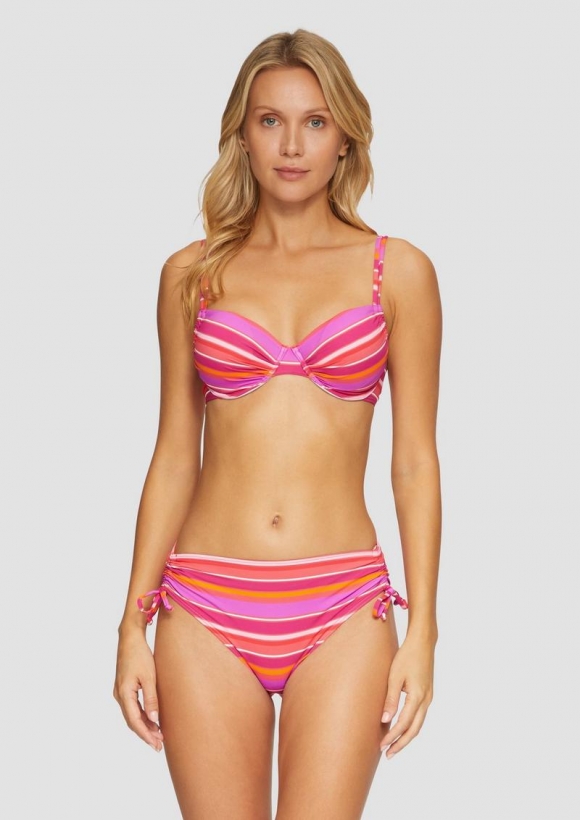 s.Oliver Bügel-Bikinitop im Streifenlook - fuchsia