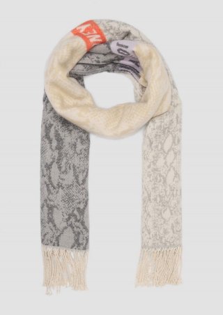 s.Oliver Patchwork-Schal mit Fransen - beige