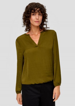 s.Oliver Bluse mit V-Ausschnitt - guacamole