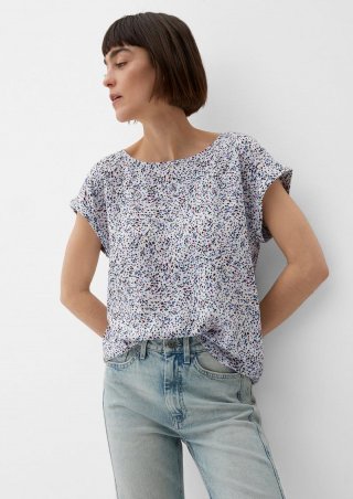 s.Oliver Viskosebluse mit Rückenausschnitt - ecru