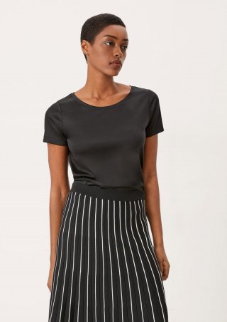 s.Oliver T-Shirt aus Lyocell - schwarz