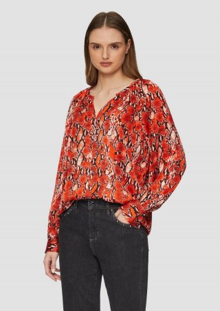 s.Oliver Satinbluse im Relaxed Fit - hellorange