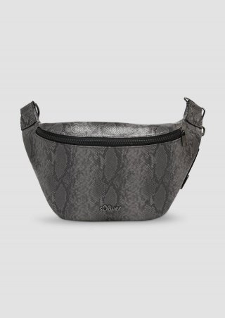 s.Oliver Crossbody-Bag in Schlangenoptik - grau meliert
