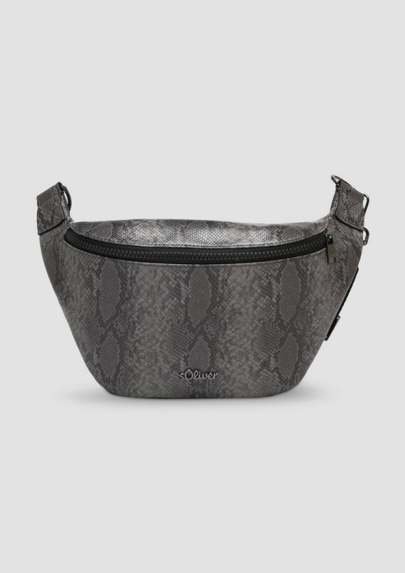 s.Oliver Crossbody-Bag in Schlangenoptik - grau meliert