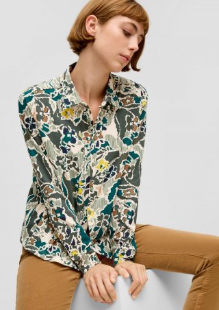 s.Oliver Bluse aus Baumwollstretch - petrol