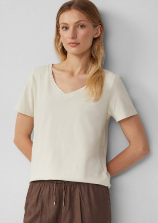 s.Oliver T-Shirt mit V-Ausschnitt - beige